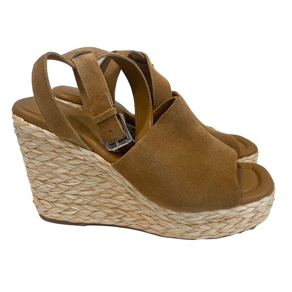 Marc Fisher Brown Nelly Suede Woven Wedge Sandals Size 11 - Picture 5 of 12